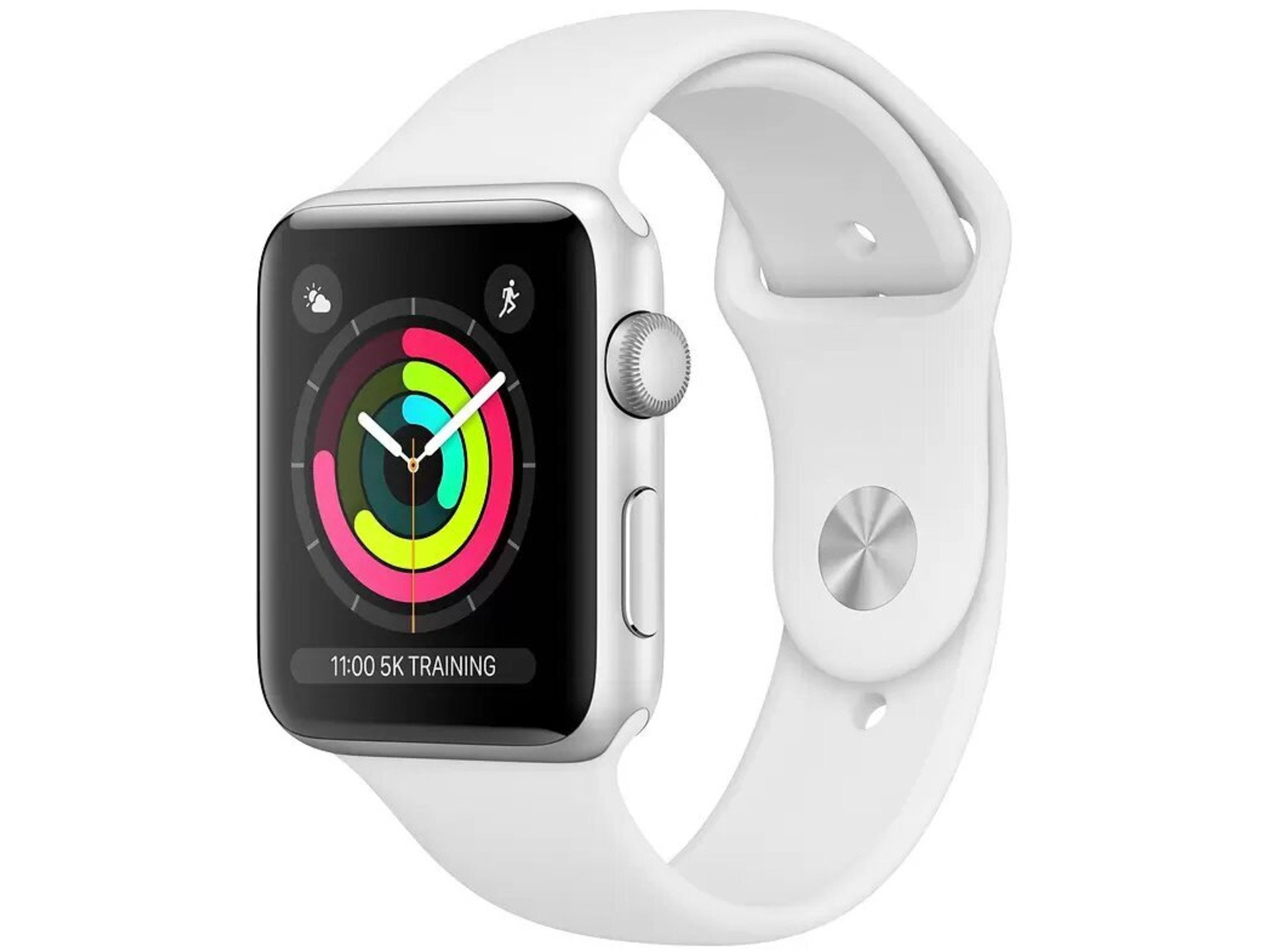 Apple WATCH Series 3, 42mm Silver Aluminium Case with White Sport Band