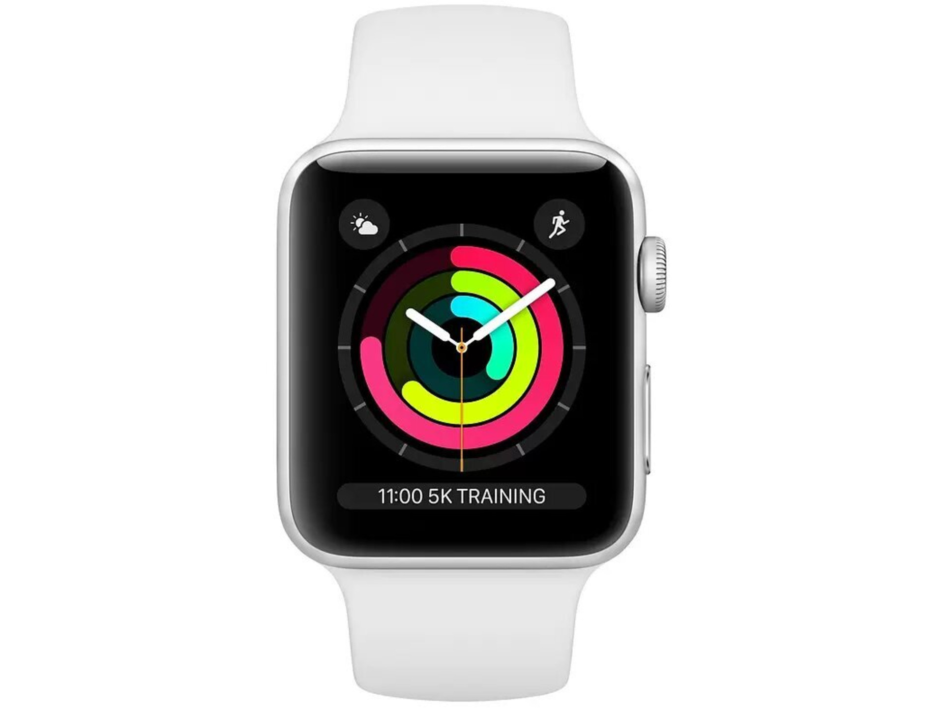 Apple WATCH Series 3, 42mm Silver Aluminium Case with White Sport Band